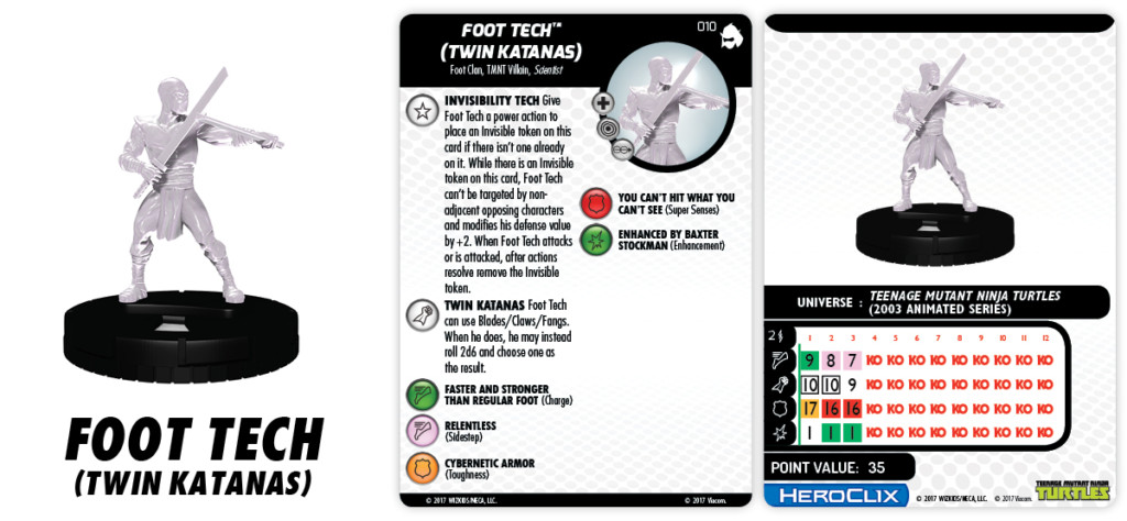 #008! 3-Segment Staff Heroclix TMNT Series 3 Shredder's Return set Foot Tech 