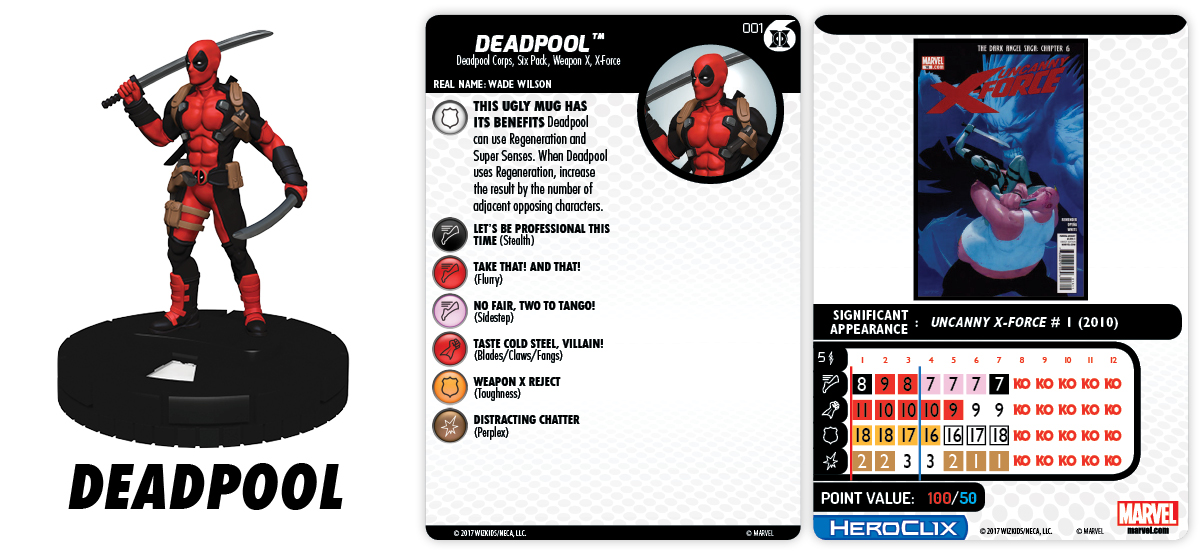 Marvel Heroclix Deadpool  CUR 001-047 37 figures look list 