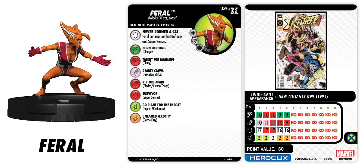 HeroClix Deadpool and X-Force #029a Feral