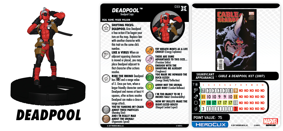 Marvel Heroclix Deadpool & X-Force 033 Deadpool 