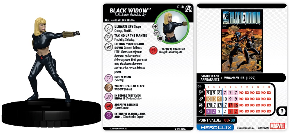 Black Widow 013B Prime Avengers Noir Panthère et The Illuminati Heroclix 