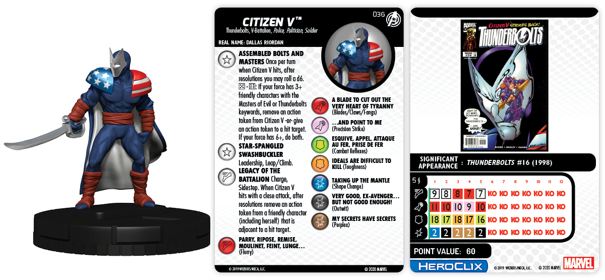 #036 Citizen V Captain America and the Avengers HeroClix