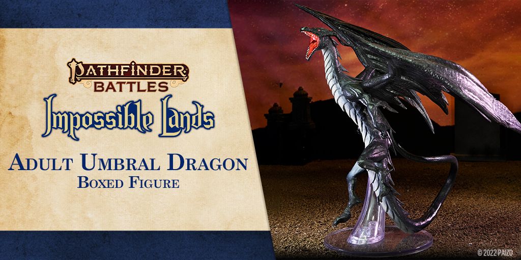WizKids | Pathfinder Battles: Impossible Lands – Adult Umbral Dragon